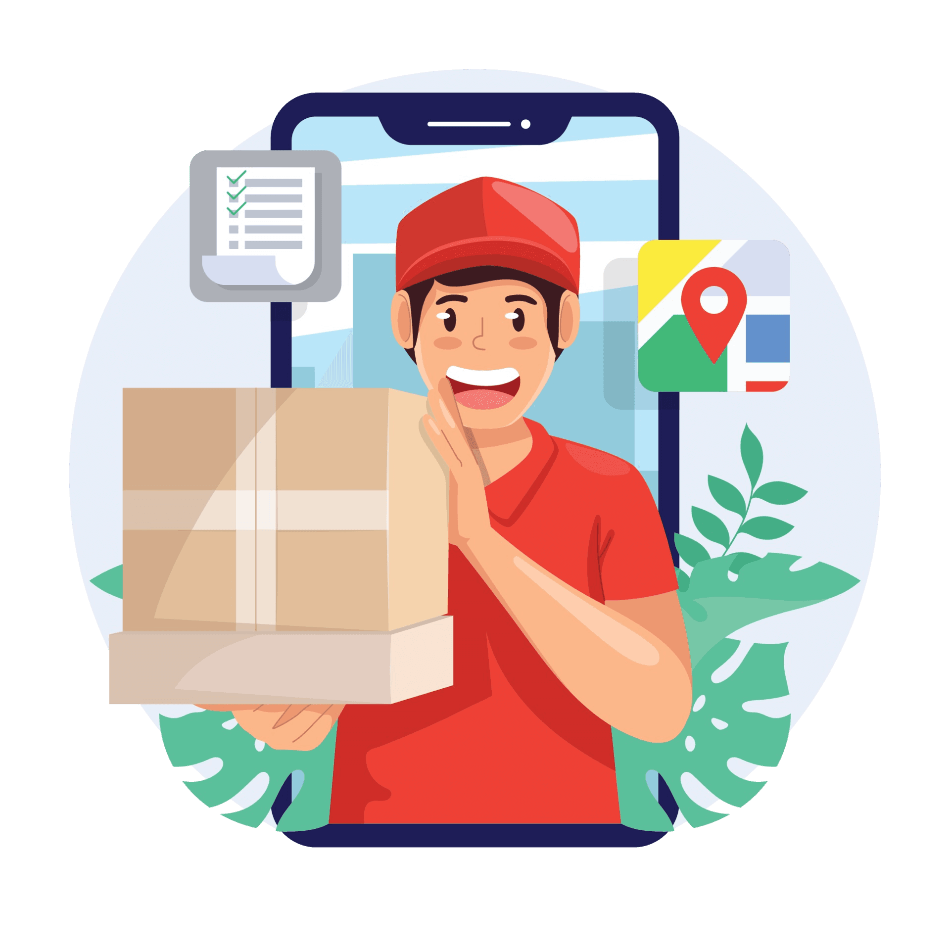 Professional GoMessenger courier delivering packages with a smile - same day delivery service across the UK